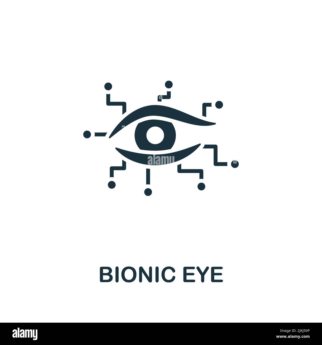 Bionic Eye icon. Monochrome simple line Future Technology icon for templates, web design and infographics Stock Vector