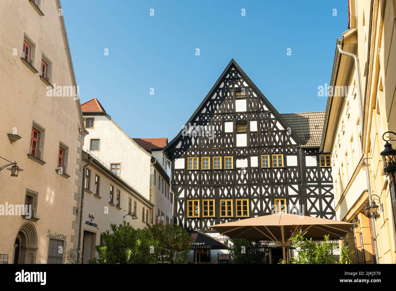 Weimar, Thuringia, Geleithaus, Geleitschänke, Renaissance house, most beautiful half-timbered house in Weimar Stock Photo