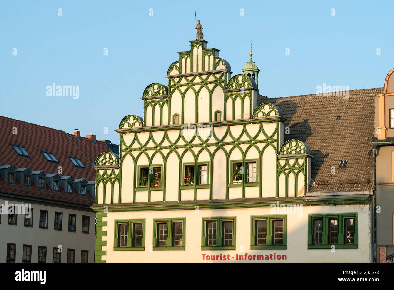 Weimar, Thuringia, market, town house, renaissance, tourist information Stock Photo