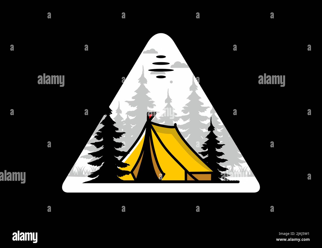 Illustration badge design of a Big camping tent Stock Vector Image ...