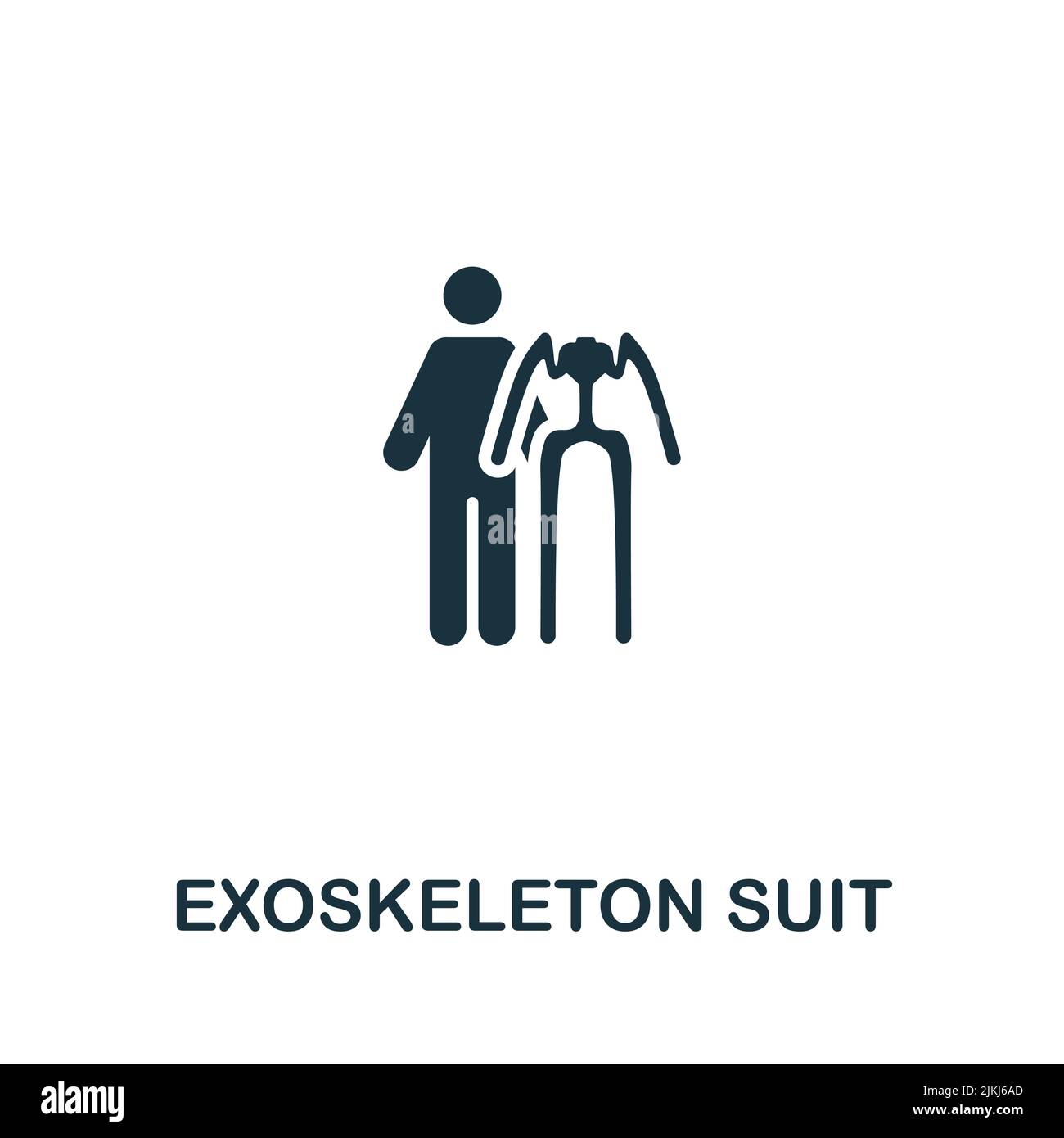 Exoskeleton Suit icon. Monochrome simple line Future Technology icon for templates, web design and infographics Stock Vector