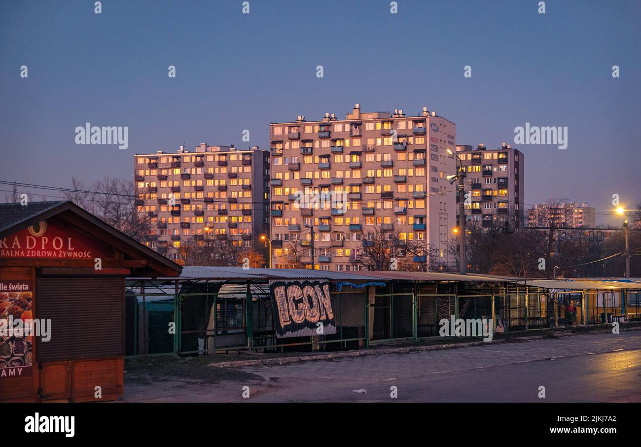 A primitive, desolate street marketplace during evening Stock Photo - Alamy