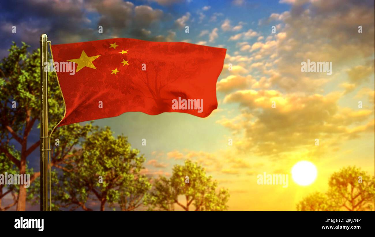 China flag waving 3d abstract hi-res stock photography and images - Alamy