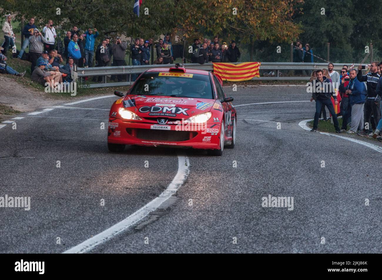 A vintage car Peugeot in race. San Marino Stock Photo