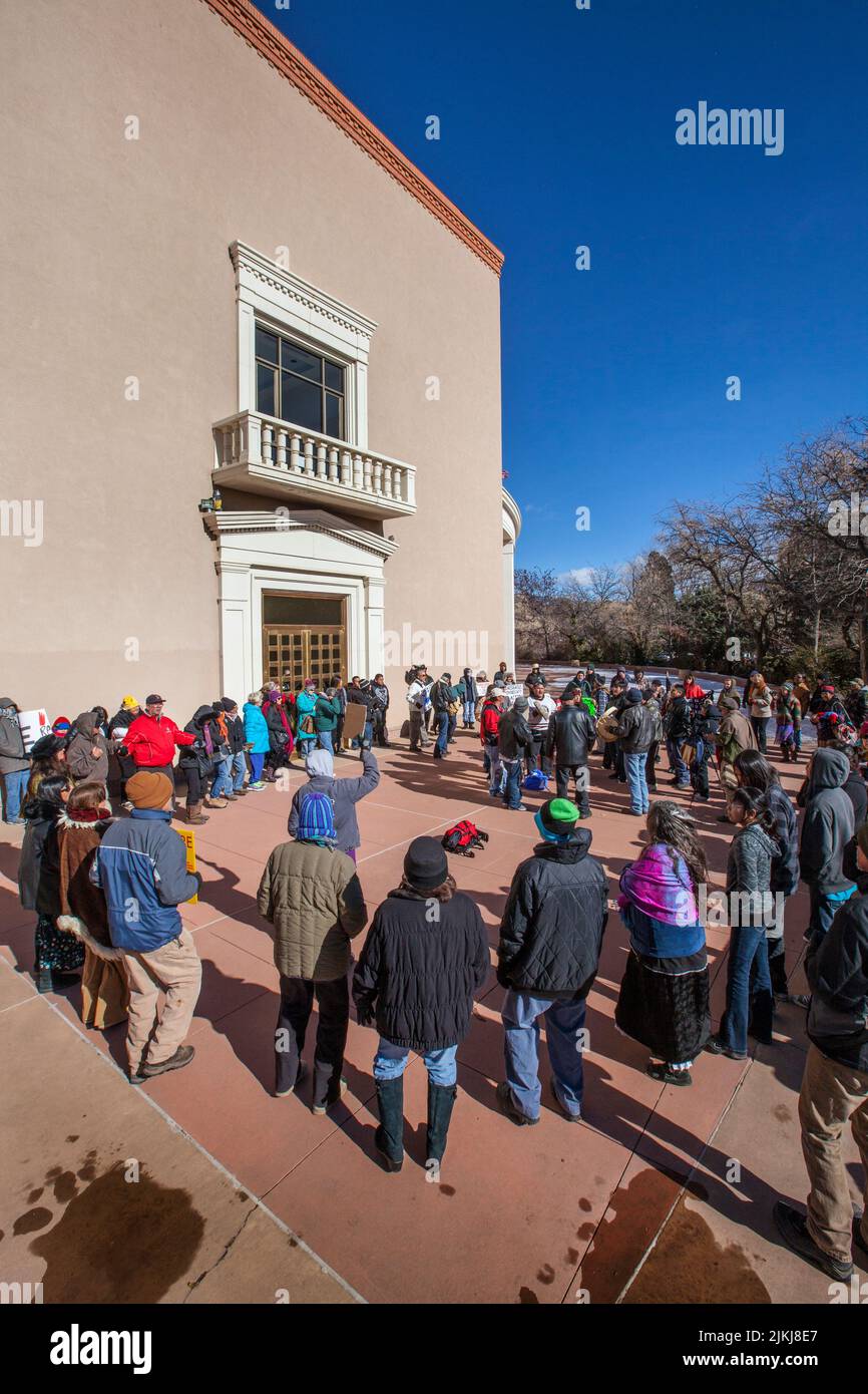 at Idle No More rally at the State Capital Building, Santa Fe New Mexico Stock Photo
