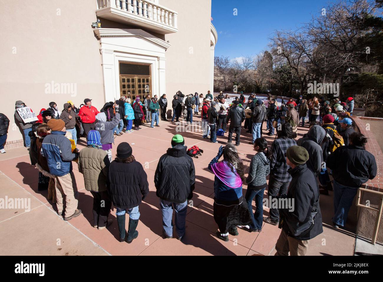 at Idle No More rally at the State Capital Building, Santa Fe New Mexico Stock Photo