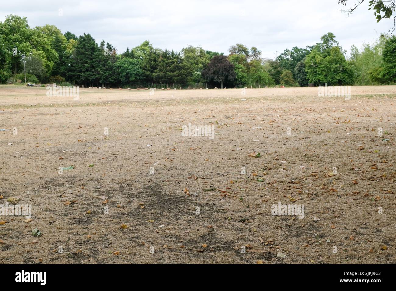 Finsbury Park, London, UK. 2nd Aug 2022. UK Weather: Drought warnings for the UK, dry scenery in Finsbury Park, north London. Credit: Matthew Chattle/Alamy Live News Stock Photo