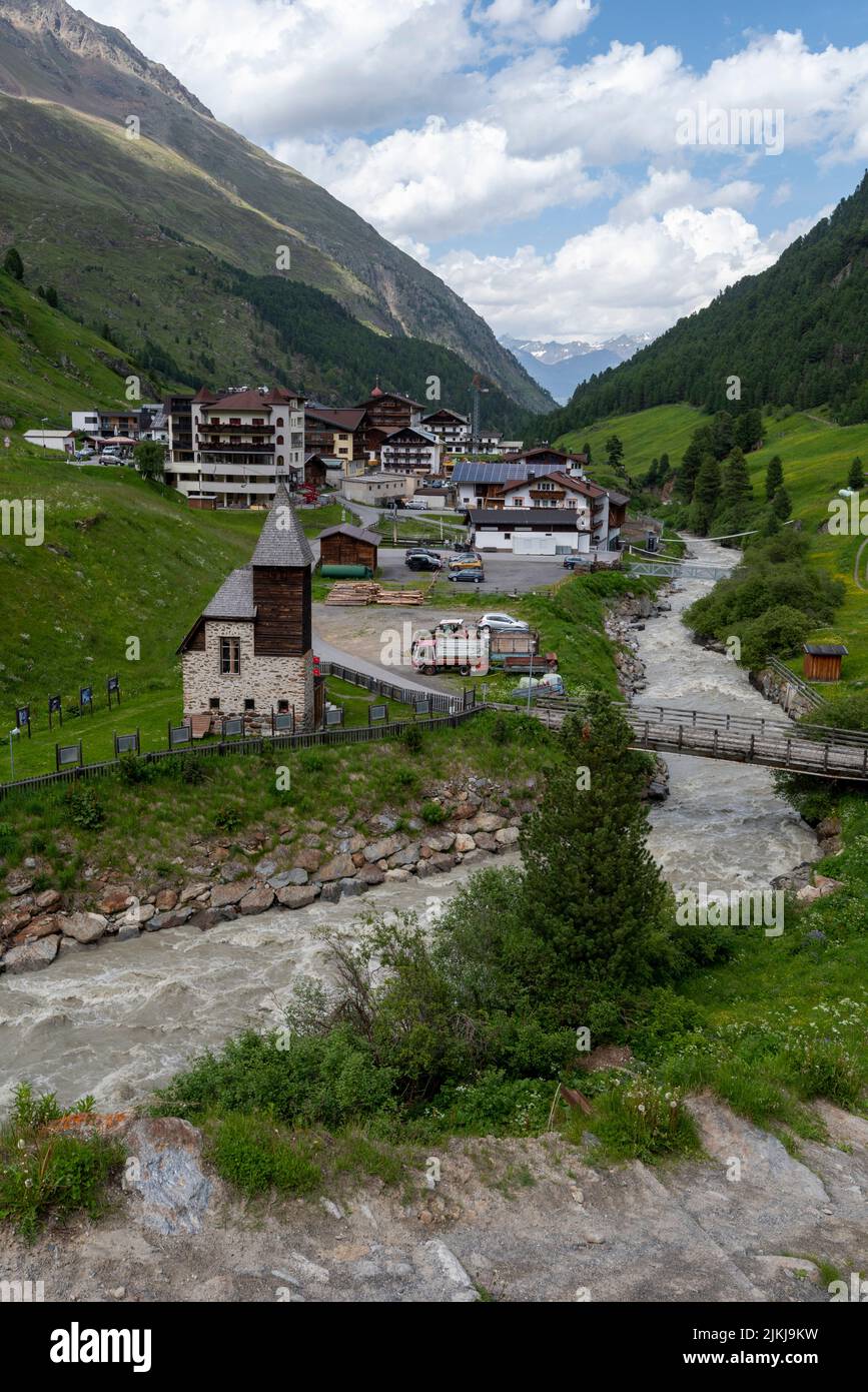 Mountaineering village Vent, Rofenschlucht, rear Ötztal, Vent, Tyrol, Austria Stock Photo