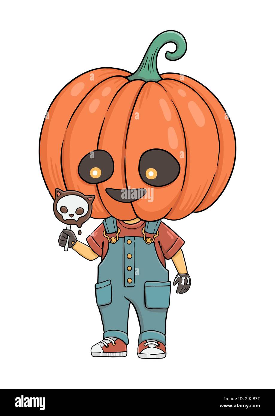 Halloween jack o lantern boy with ice cream vector Stock Vector