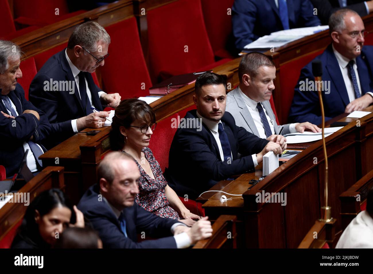 Member of parliament Maxime Minot attends the questions to the government session at the National Assembly in Paris, France, August 2, 2022. REUTERS/Benoit Tessier Stock Photo