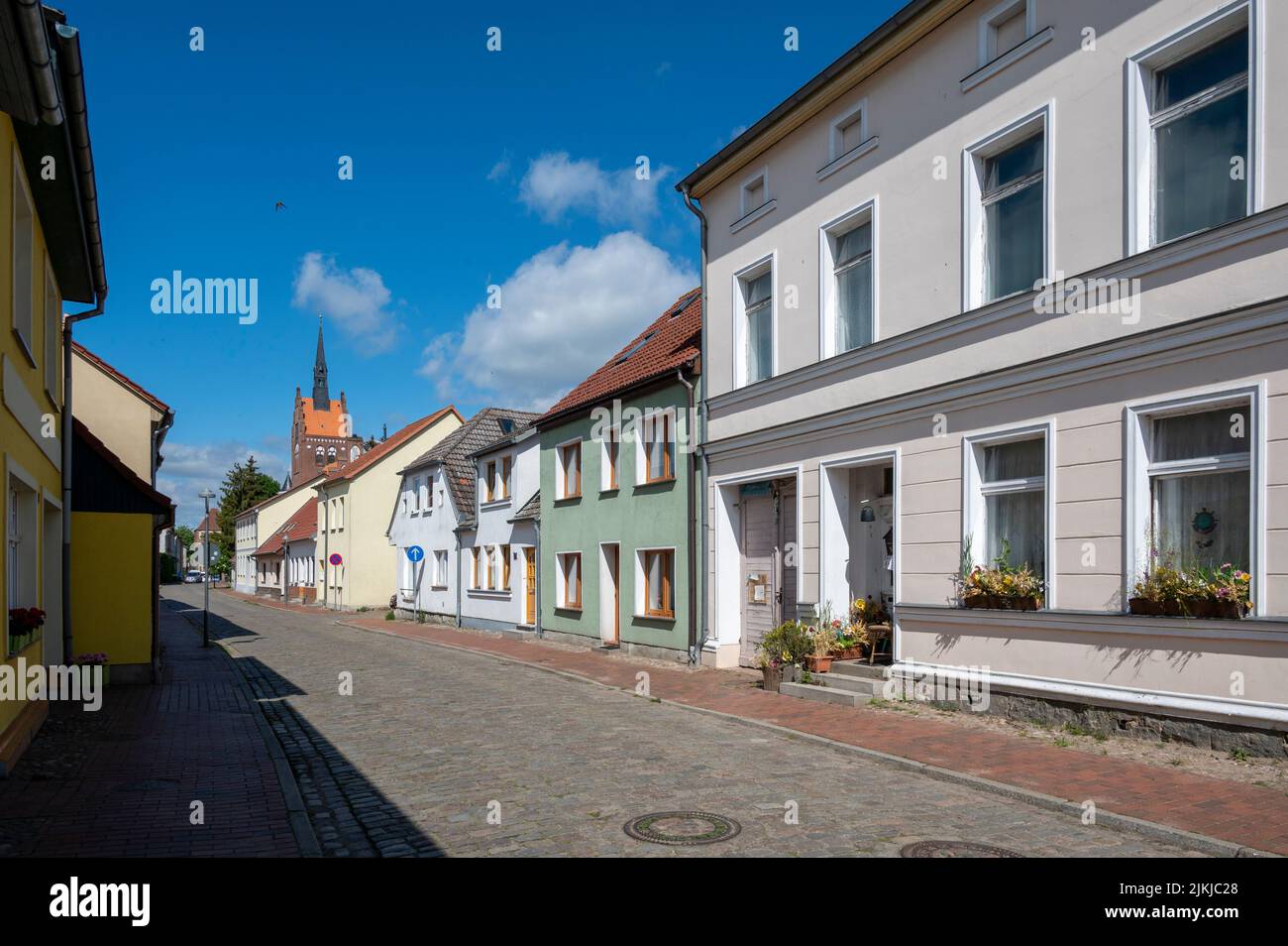 Germany, Mecklenburg-Western Pomerania, Baltic Sea, Pomeranian Bay, Usedom Island, Usedom Town, Peene Street Stock Photo