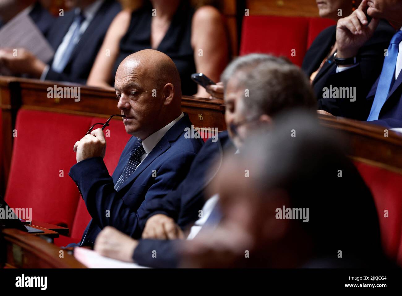 Member of parliament Thierry Benoit attends the questions to the government session at the National Assembly in Paris, France, August 2, 2022. REUTERS/Benoit Tessier Stock Photo