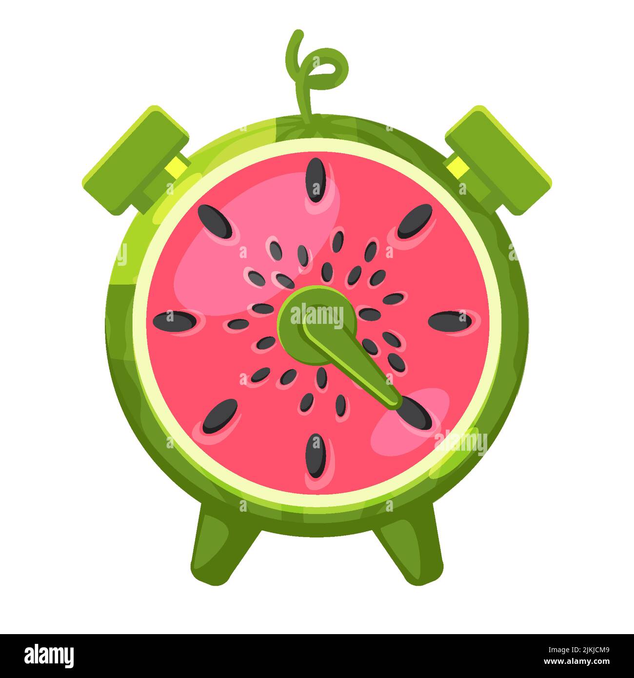 Watermelon clock, game icon for animation and UI. Alarm clock icon
