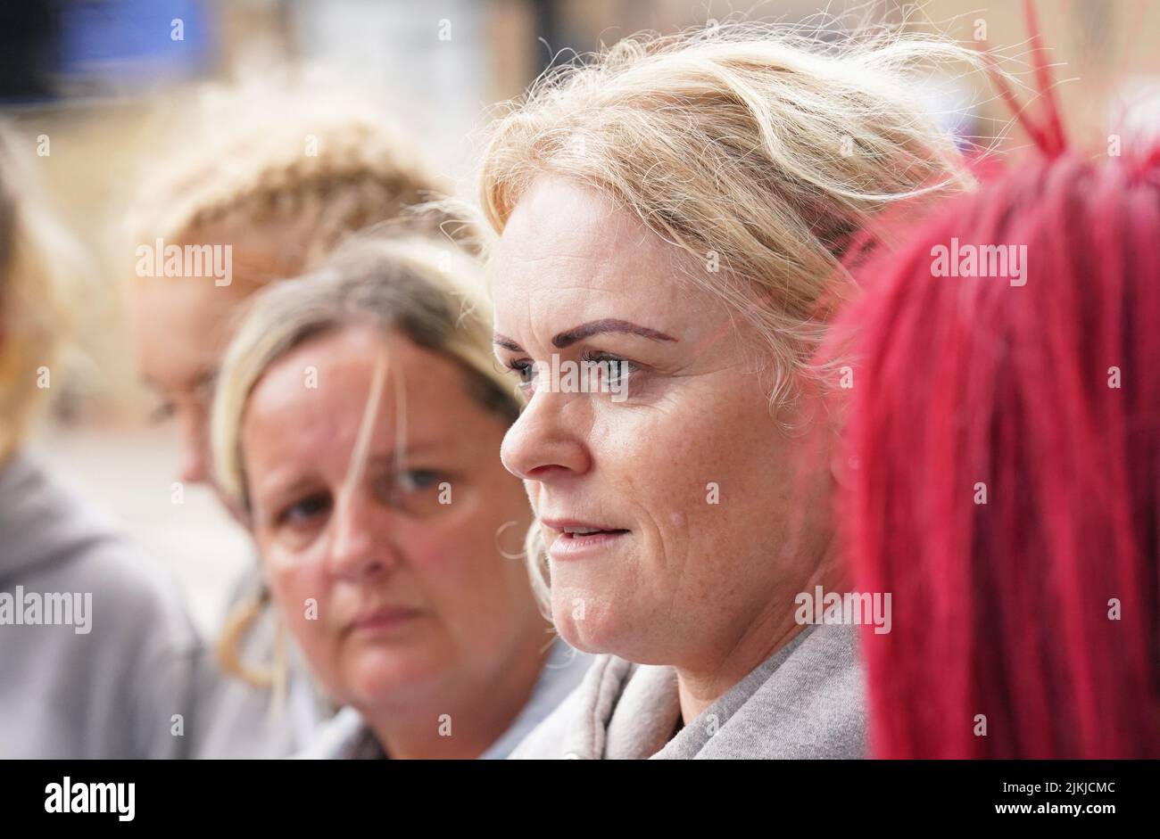 The mother of Archie Battersbee, Hollie Dance, speaks to the media outside the Royal London hospital in Whitechapel, east London. The parents of the 12-year-old, have lost a Supreme Court bid to delay the withdrawal of his life-sustaining treatment pending a review of his case by a UN committee. Picture date: Tuesday August 2, 2022. Stock Photo