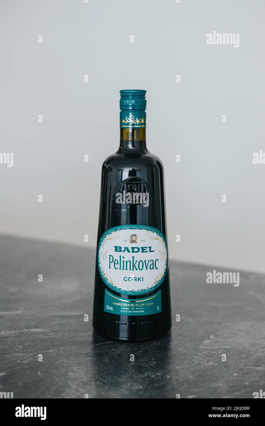 the-pelinkovac-alcohol-drink-on-a-black-tabletop-stock-photo-alamy