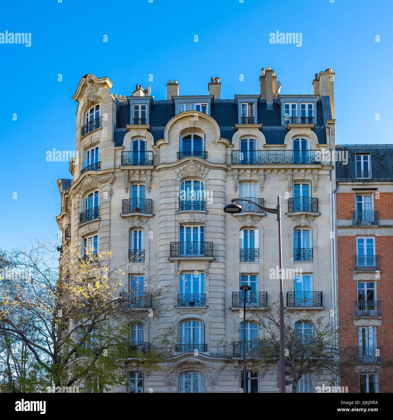 Paris, beautiful buildings in the 16th arrondissement, rue Ranelagh, an
