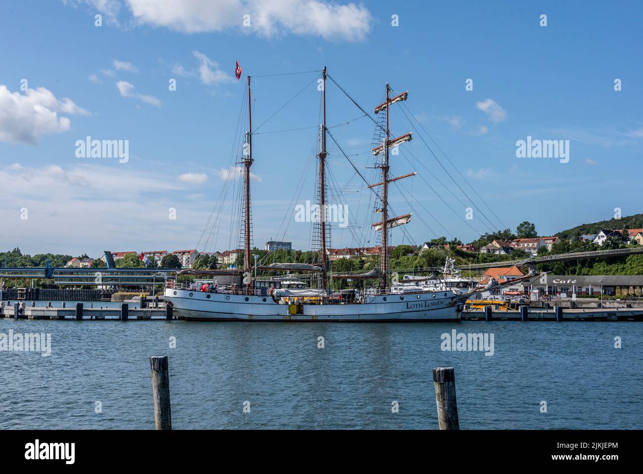 Germany, Mecklenburg-Western Pomerania, Baltic Sea, Rügen, Jasmund Peninsula, Sassnitz, Sassnitz Harbour Stock Photo