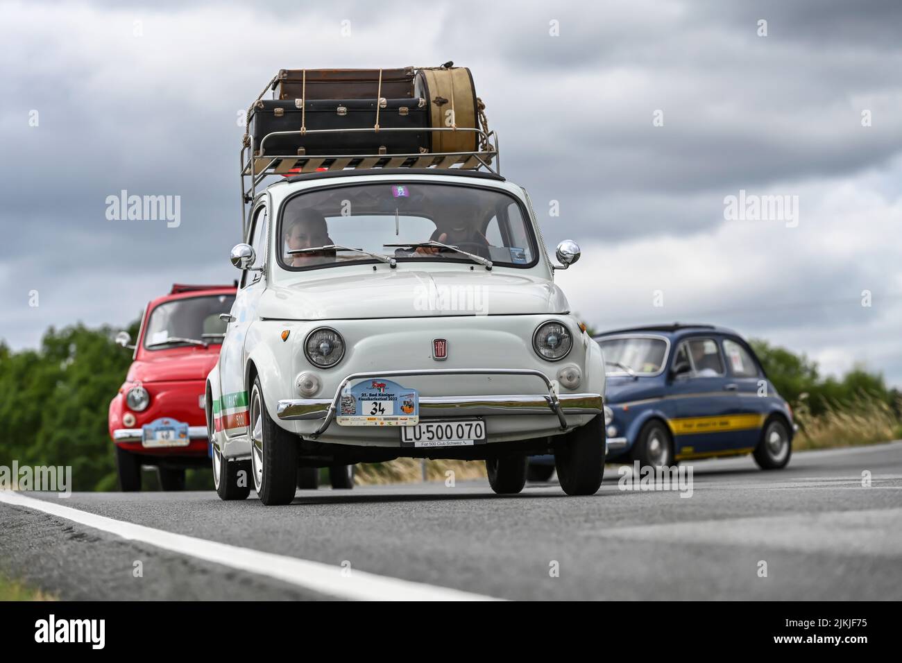 Bad König, Hesse, Germany, Fiat Nuova 500 L, year 1970, 499.5 cc displacement, 18 hp at the classic car festival. Stock Photo