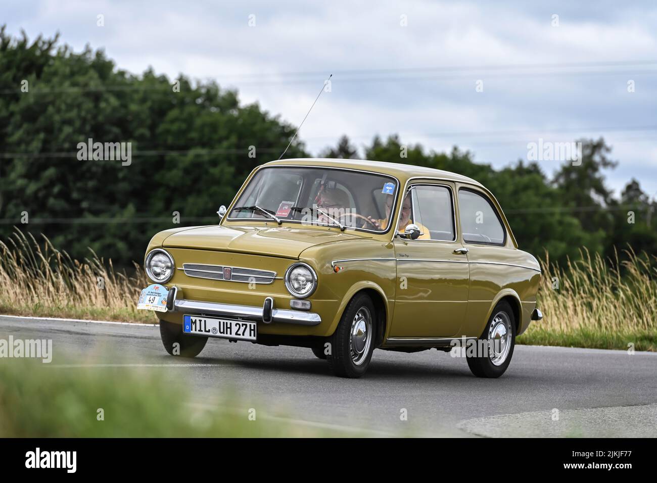 Bad König, Hesse, Germany, Fiat 850 Special, year 1969, 843 cc displacement, 27 KW at the classic car festival. Stock Photo