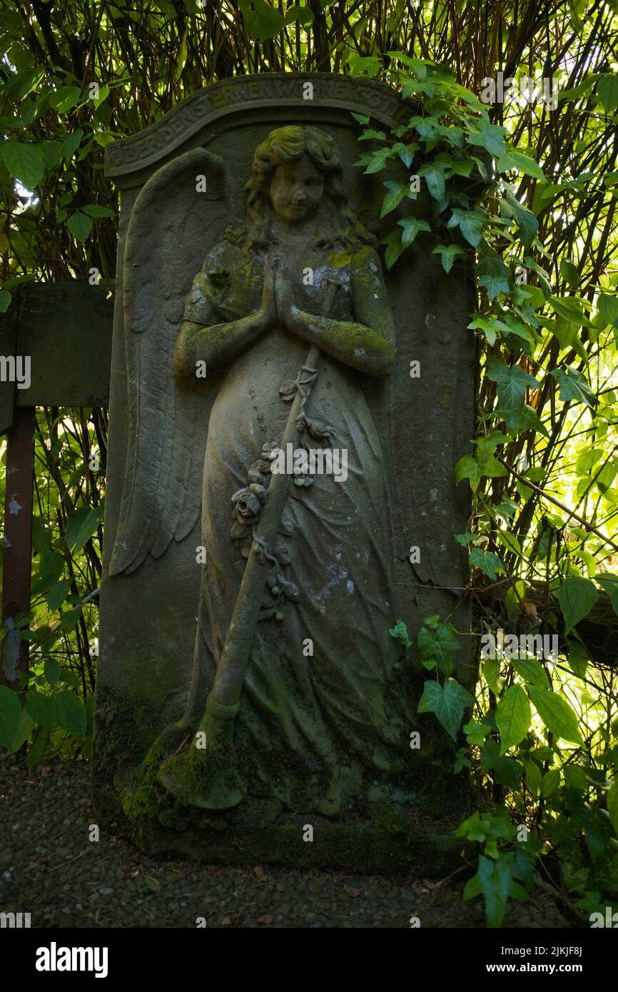 Gravestone at Hoppenlau Cemetery, Engel, Stuttgart, Baden-Württemberg, Germany Stock Photo