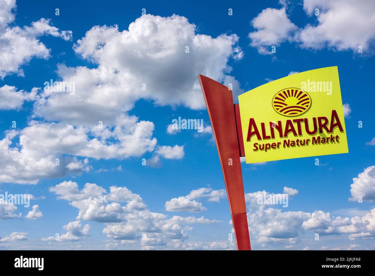 Advertising sign of the company ALNATURA Stock Photo
