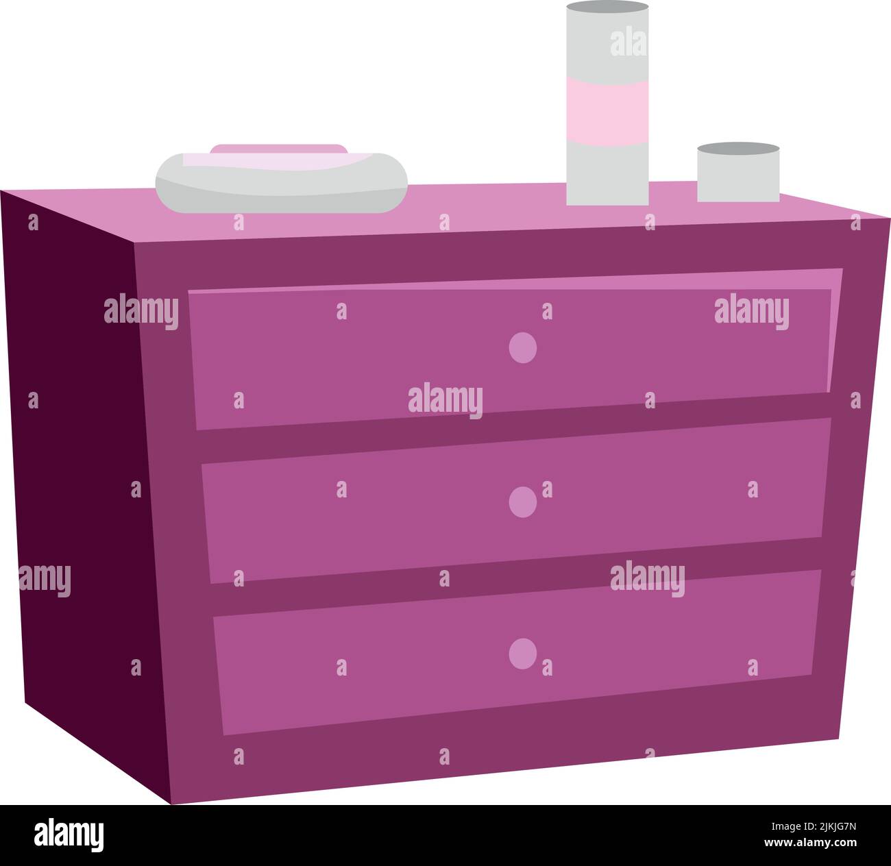 Commode with baby accessories semi flat color vector object Stock Vector