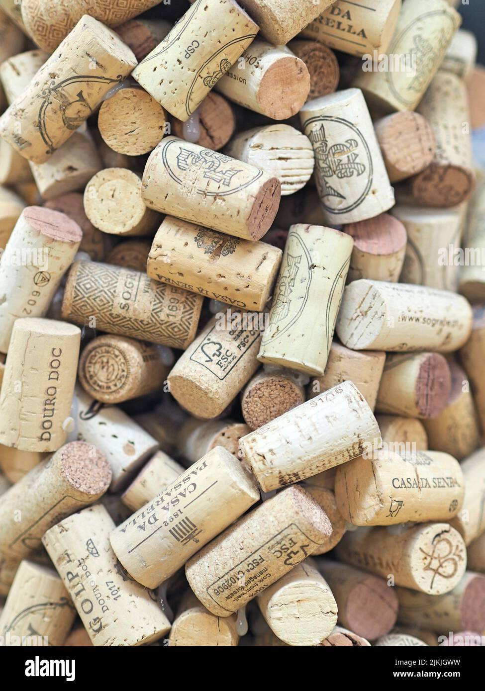 A collection of fine wine corks Stock Photo Alamy