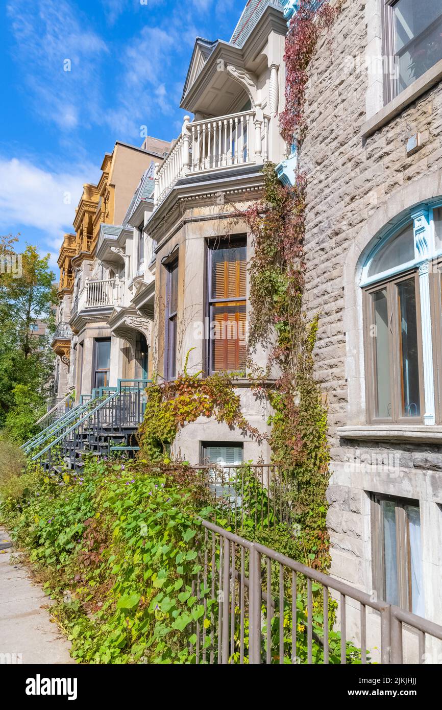 A victorian Montreal house facade in Canada Stock Photo Alamy