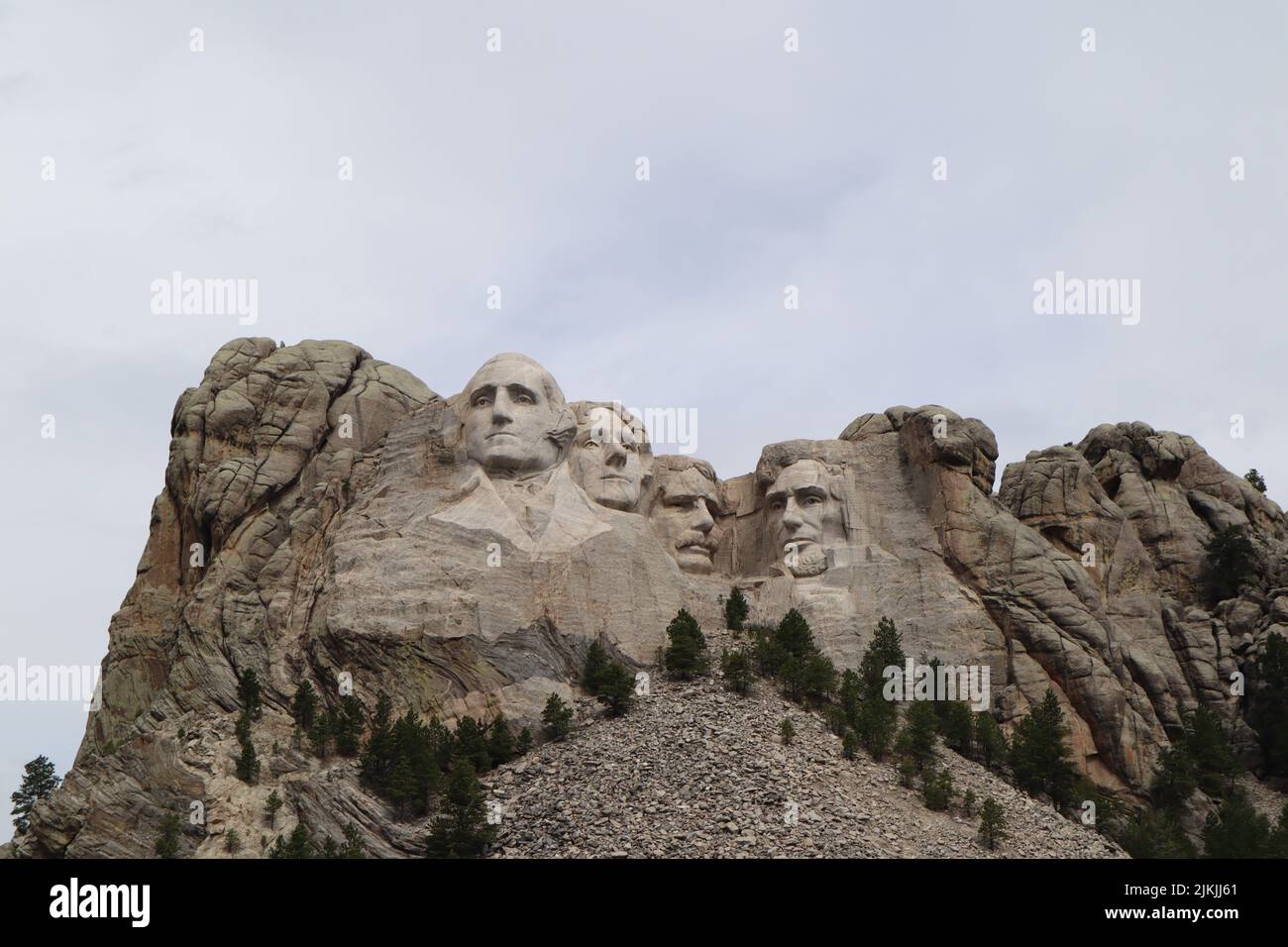 The view of Mount Rushmore National Memorial in the Black Hills near Keystone, South Dakota, USA. Stock Photo