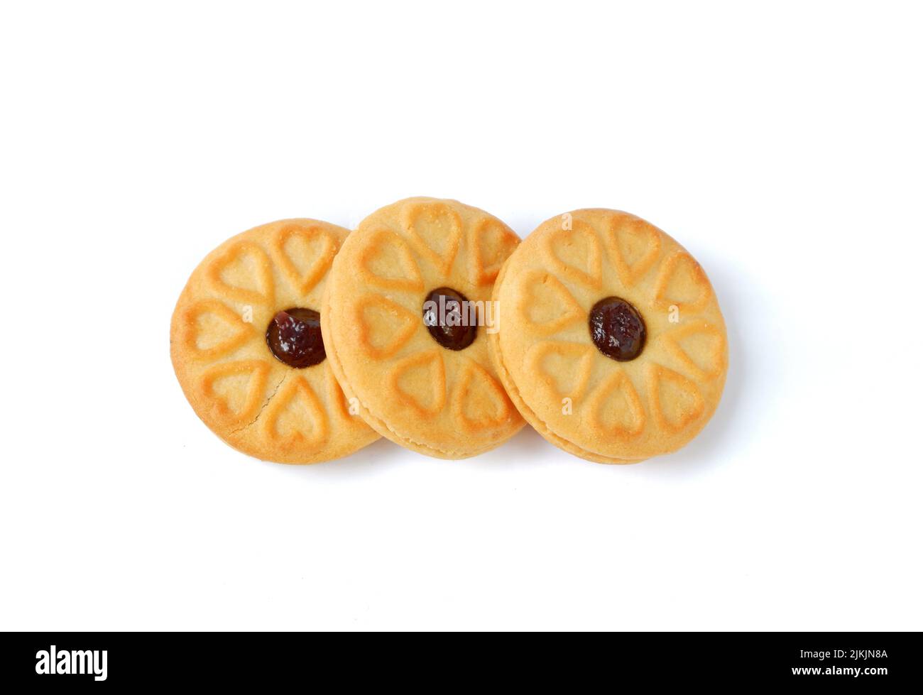 biscuits with blueberry jam on a white background Stock Photo