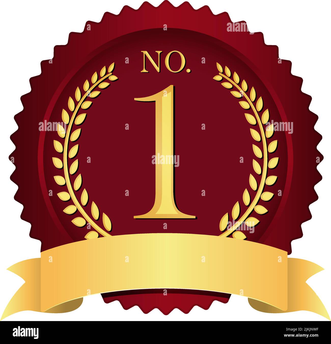 No.1 medal icon illustration ( with text space ) Stock Vector