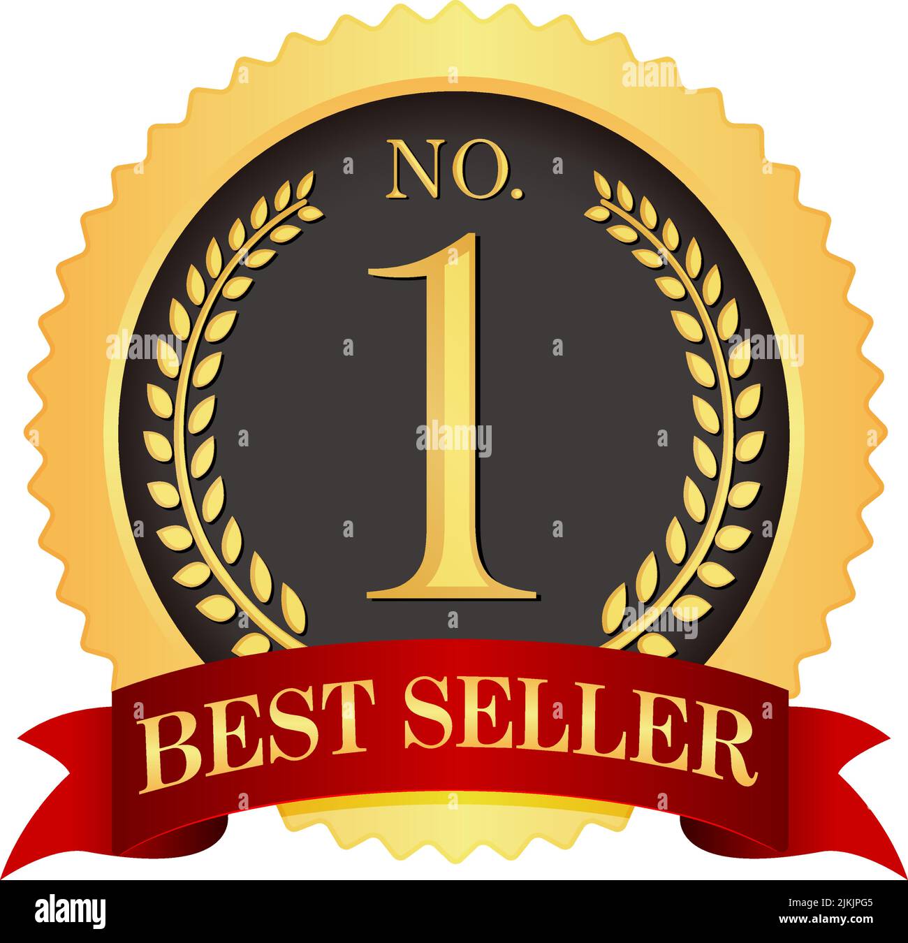 No.1 medal icon illustration | best seller Stock Vector