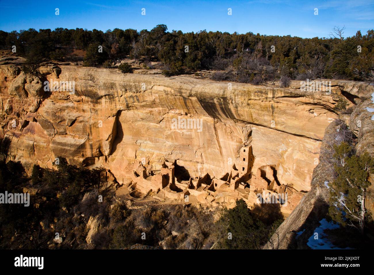 Square House Ruins in Mesa Verde National Park Museum, Colorado Stock Photo