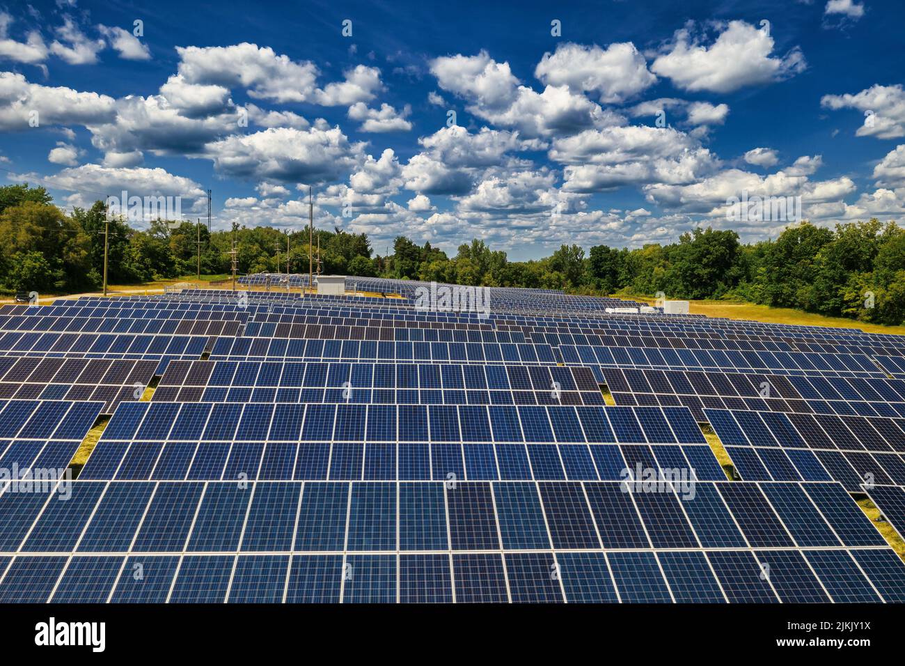 Solar Energy in Michigan / United States, Turrill Solar Plant, Lapeer, Michigan Stock Photo