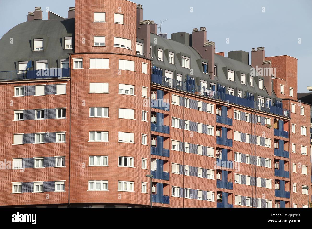 An apartment building in a neighborhood of Bilbao on a sunny day Stock ...