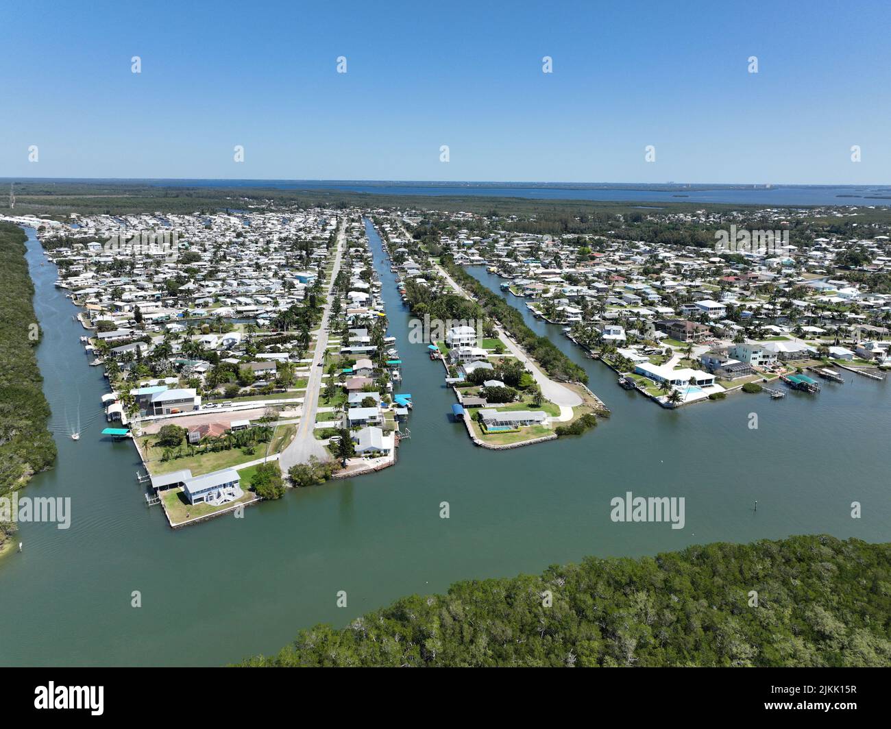 An aerial view of green islands Stock Photo - Alamy