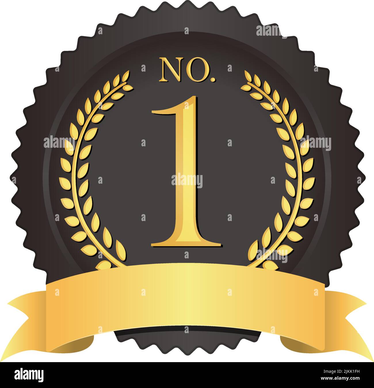 No.1 medal icon illustration ( with text space ) Stock Vector