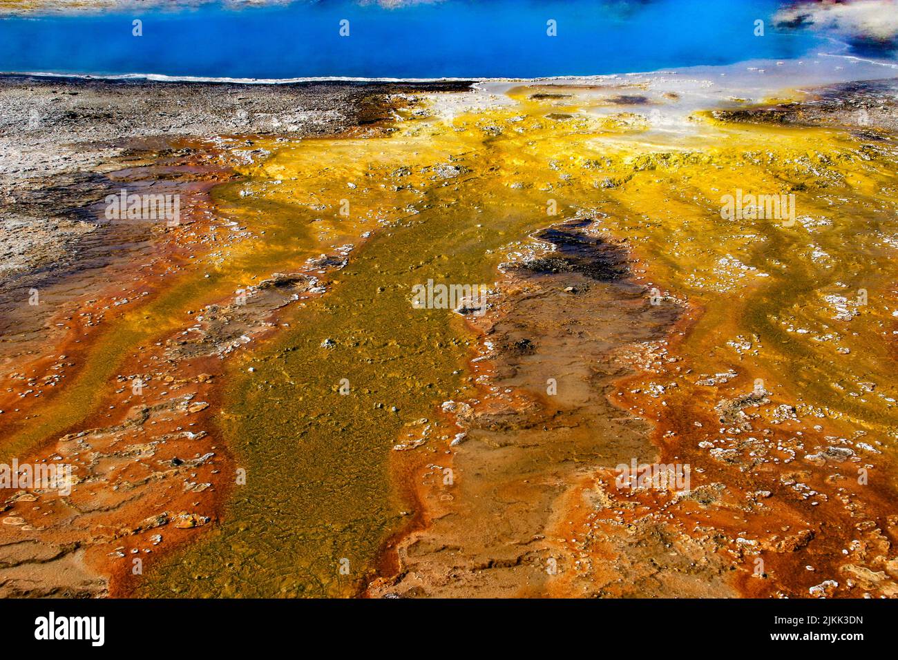 A top view of a part of Yellowstone National Park in Montana, United