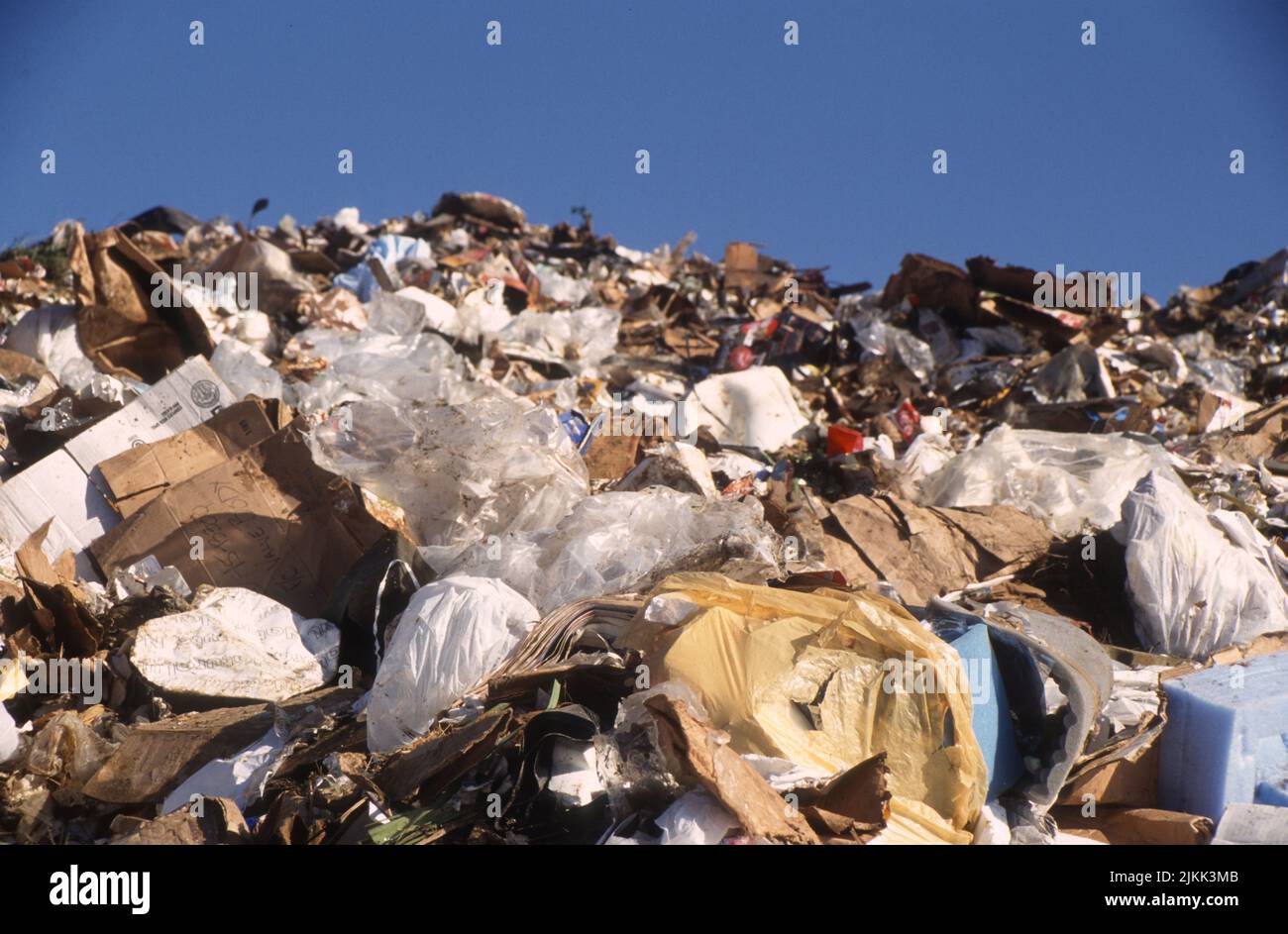 Dumped trash waiting to be buried at the Miramar Landfill in San Diego
