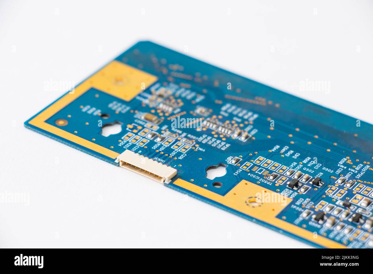 Electronic motherboard, isometric processor microchip on the white background Stock Photo
