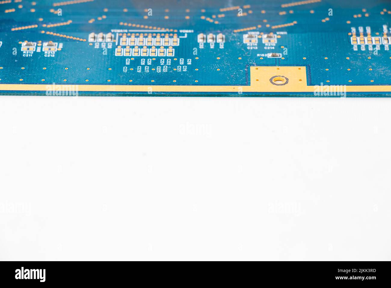 Electronic motherboard, isometric processor microchip on the white background Stock Photo