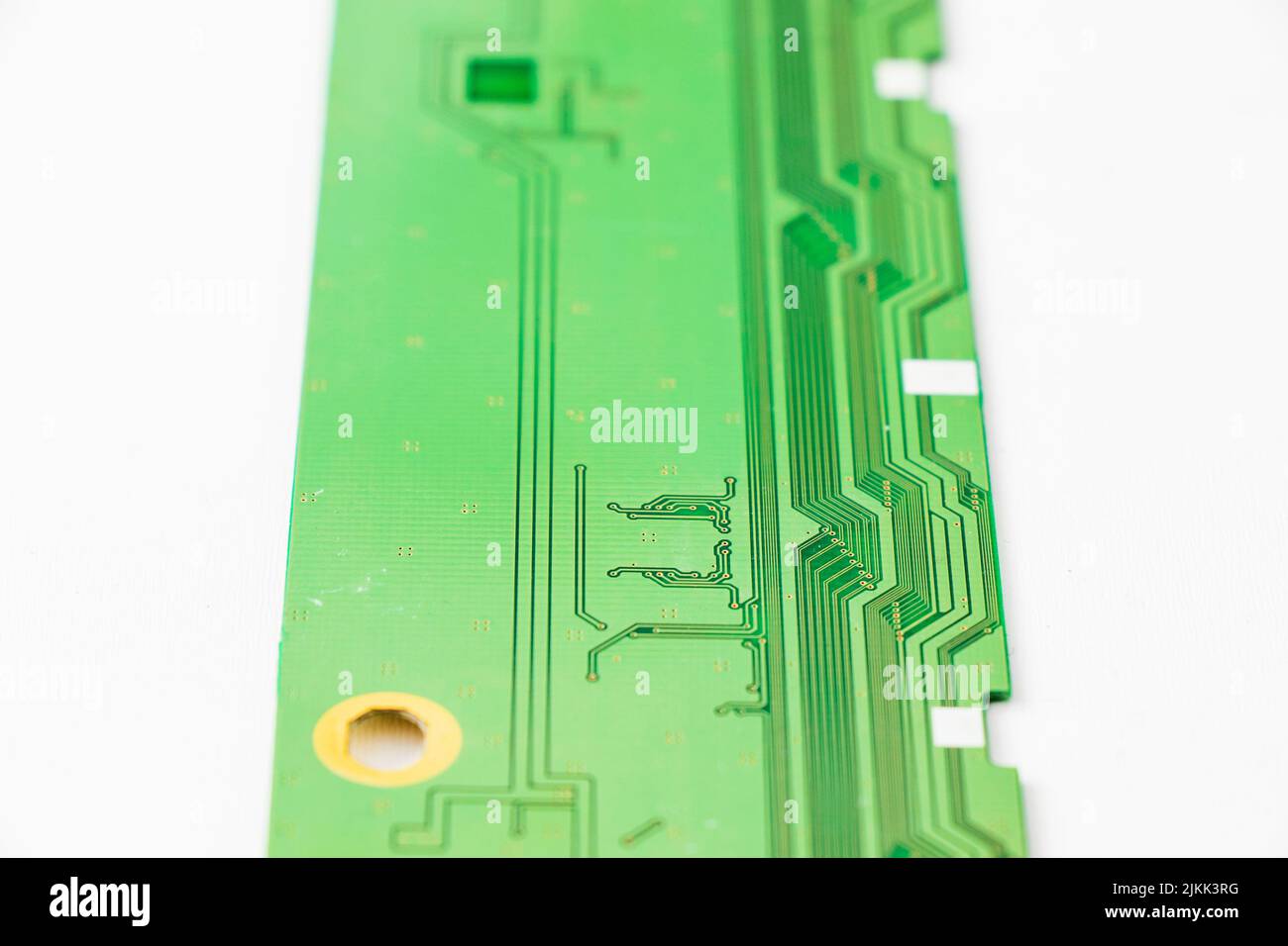 Electronic motherboard, isometric processor microchip on the white background Stock Photo
