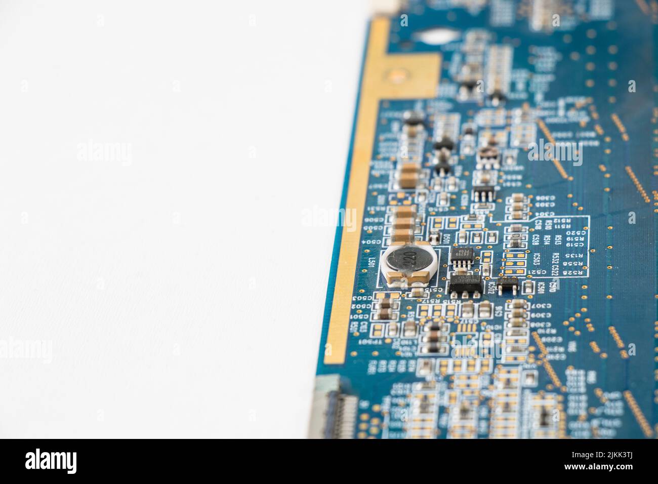 Electronic motherboard, isometric processor microchip on the white background Stock Photo