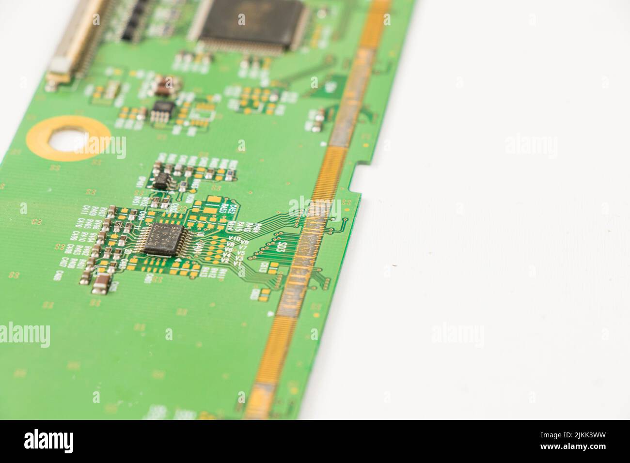 Electronic motherboard, isometric processor microchip on the white background Stock Photo