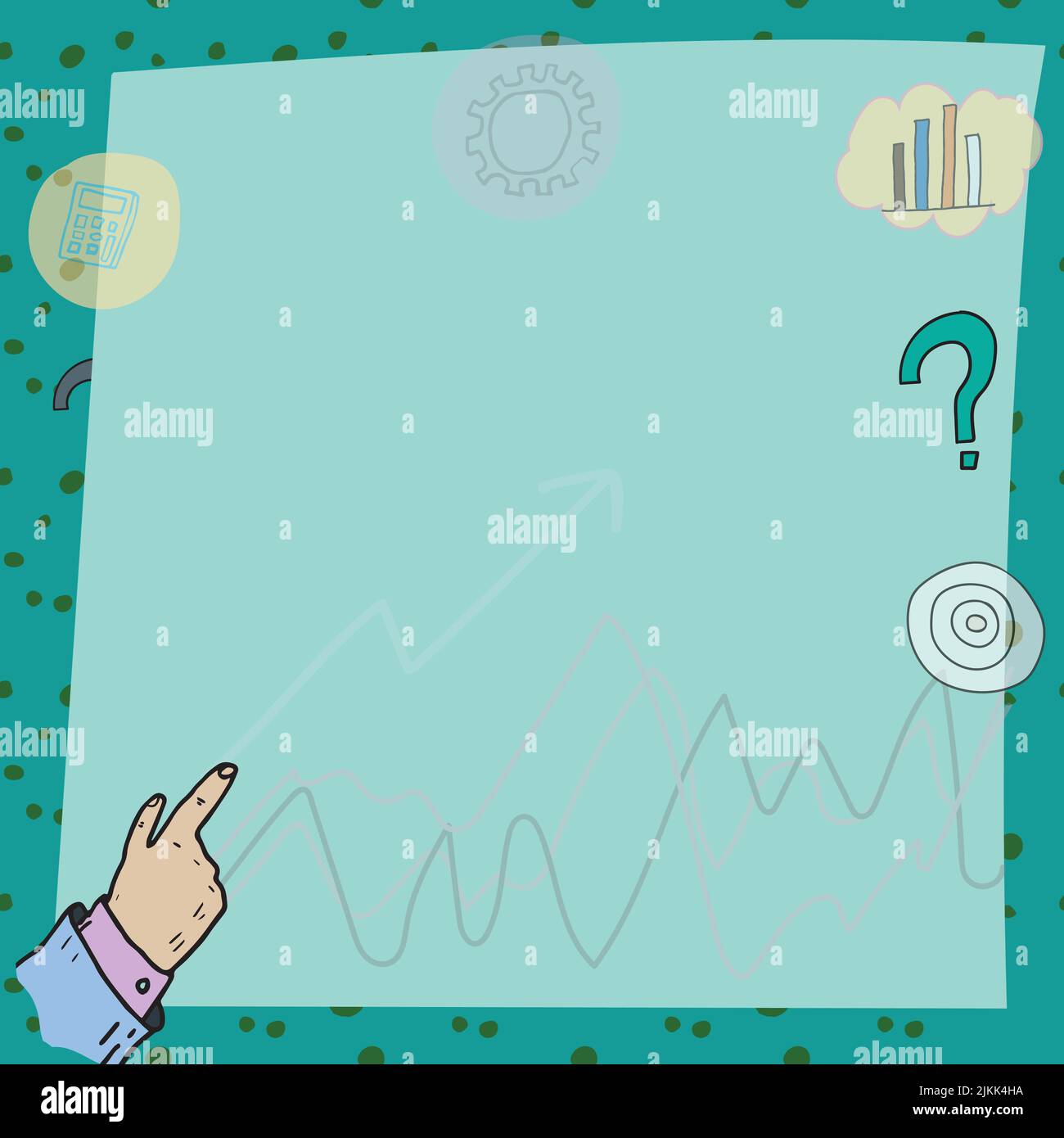 Hand Pointing On Important Messages With Arrows Up And Graphs In ...
