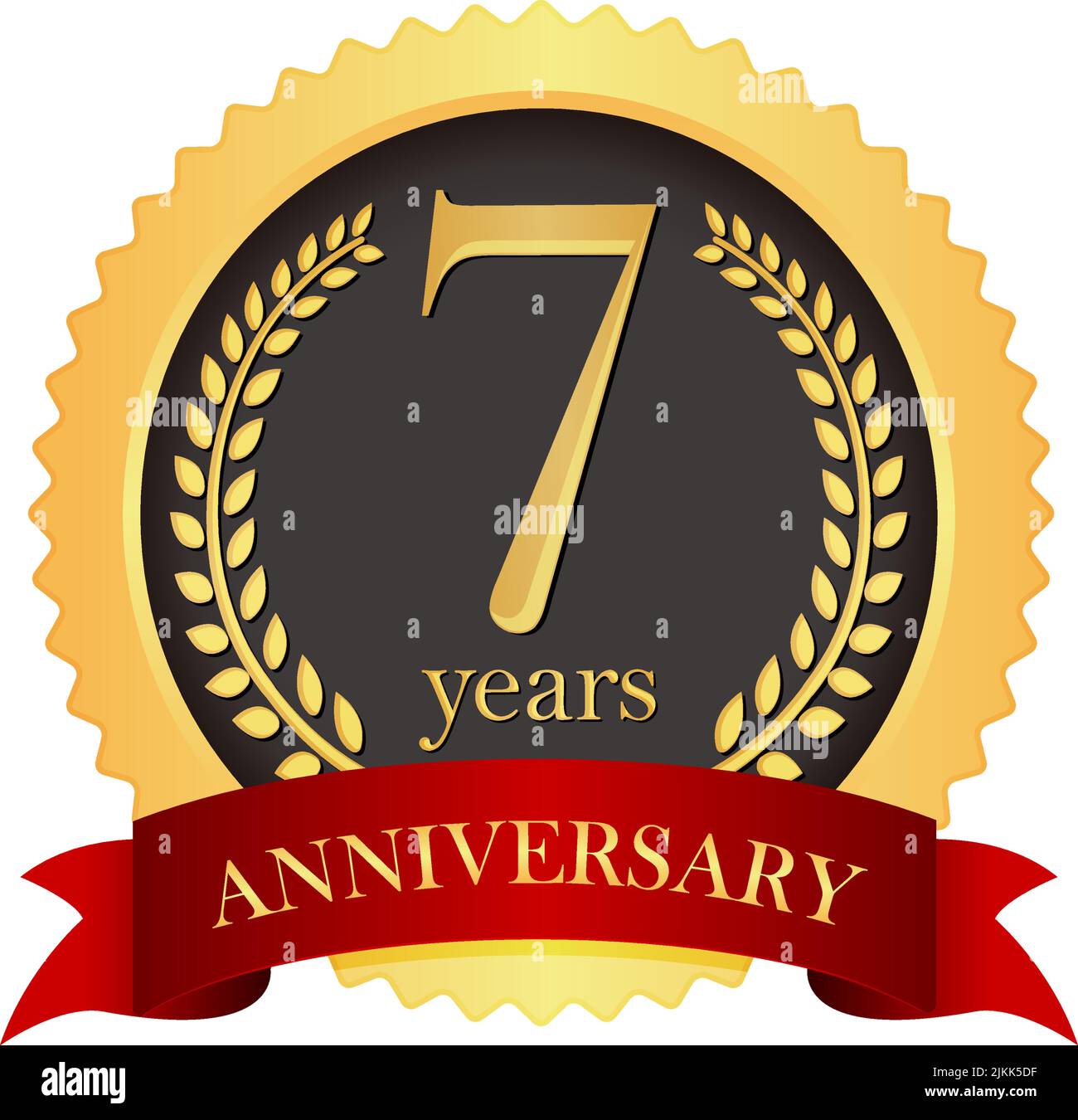Golden anniversary medal icon | 7th anniversary Stock Vector Image ...