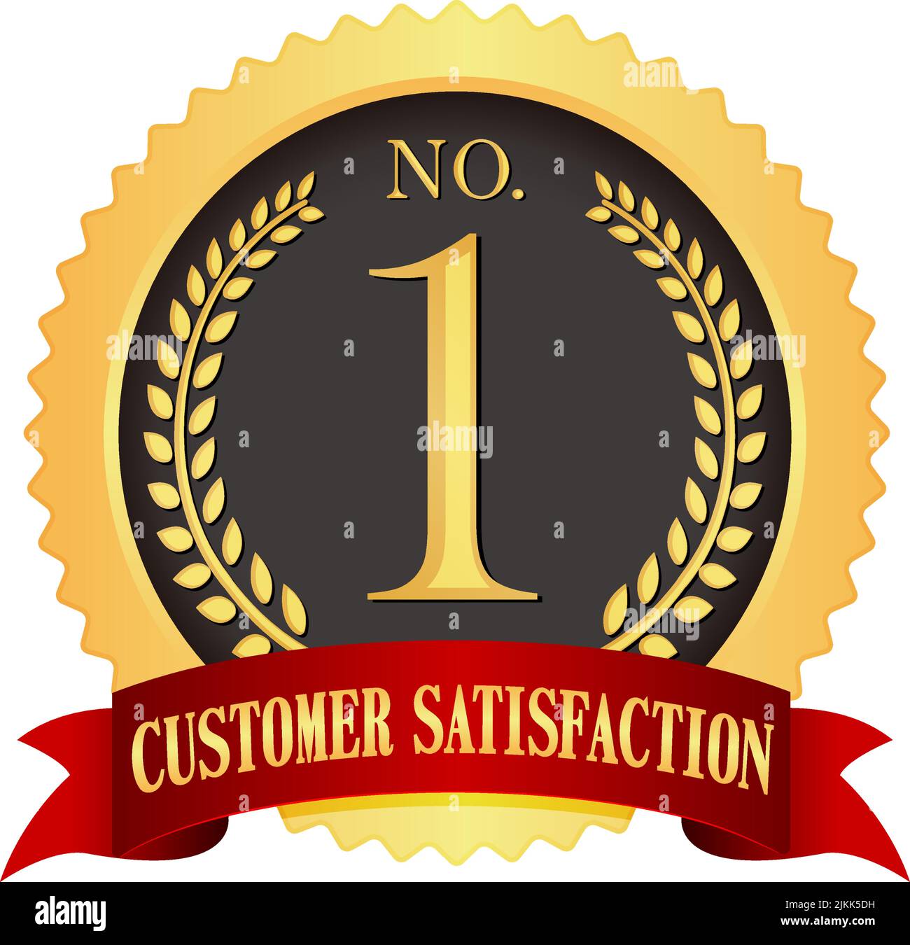 No.1 medal icon illustration | customer satisfaction Stock Vector