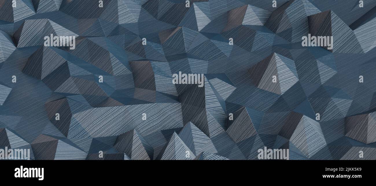 A geometric blue ice low poly background Stock Photo