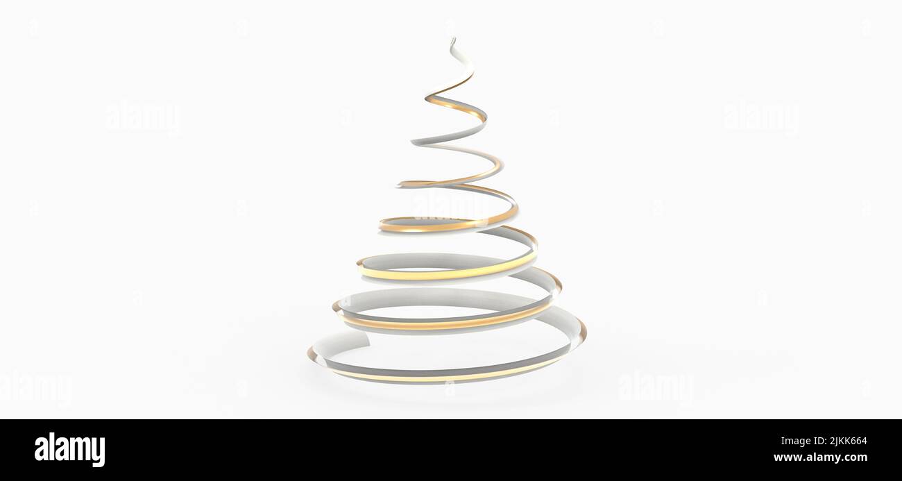 A 3D rendered modern Christmas tree isolated on white background Stock ...