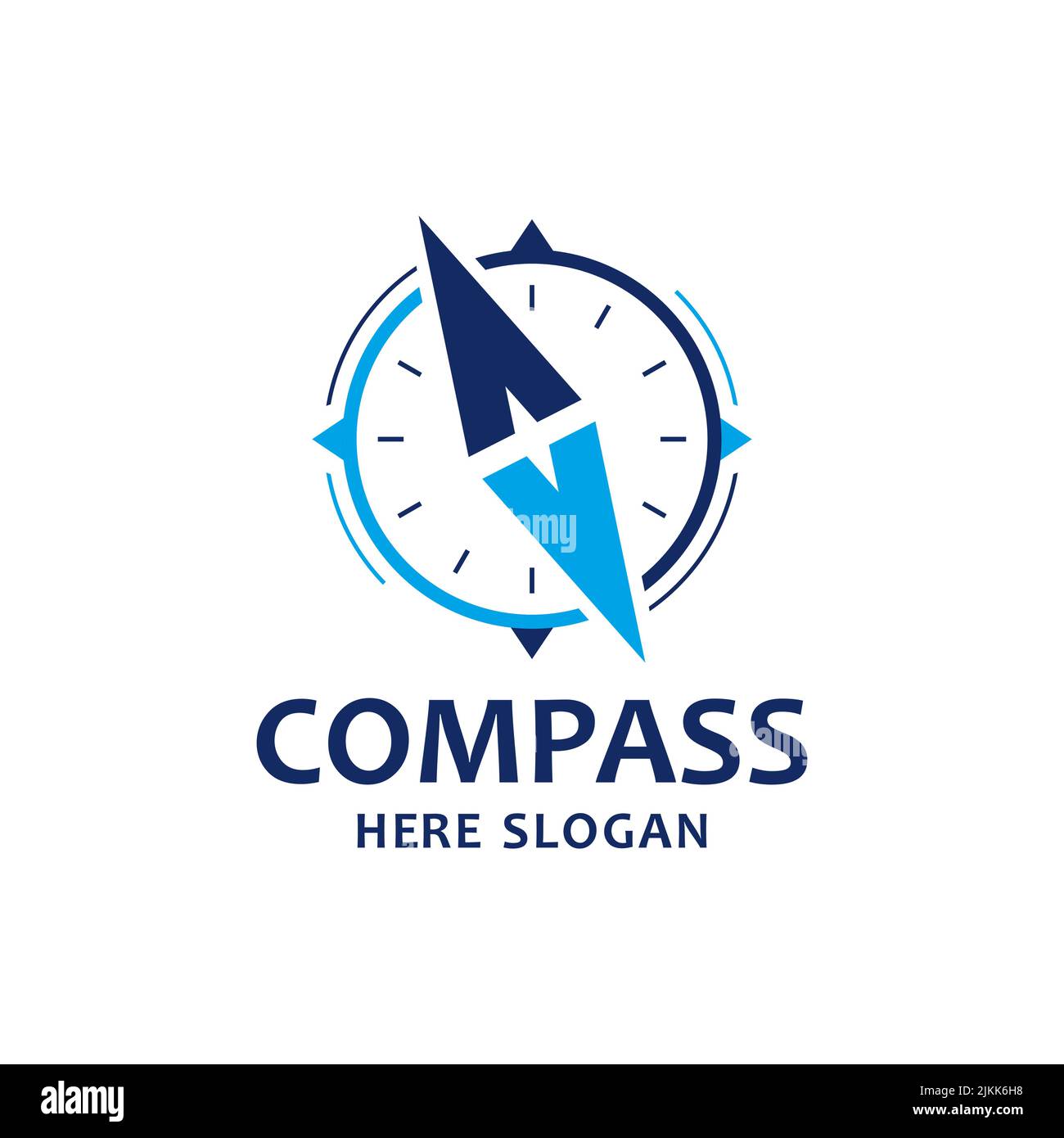 Creative blue Compass sign. Concept Logo Design Template travel Stock ...